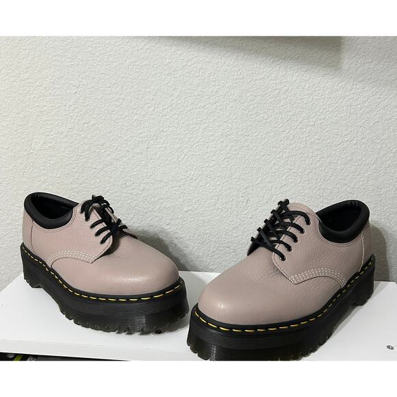 NEW Dr. Martens 8053 Quad Smooth Platform Derby Taupe Neutral Y2K Utility Sz 12 - Picture 3 of 9